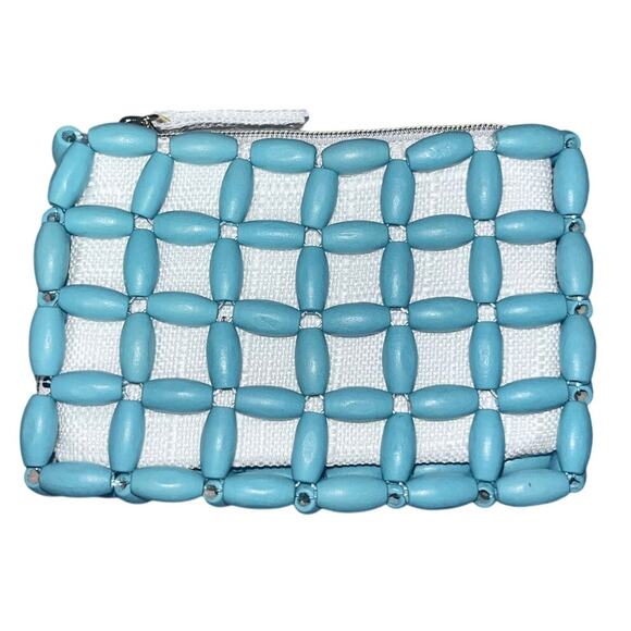 Miu Miu Handbags - New Miu Miu GWP Teal Beaded Wallet